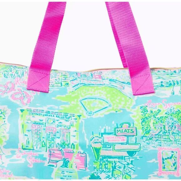 💗 LILLY PULITZER Getaway Packable Philly Print Large Tote NEW WITH TAGS - Picture 5 of 12